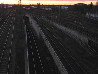 Blick von der Donnersberger Brcke westlich Richtung Laim